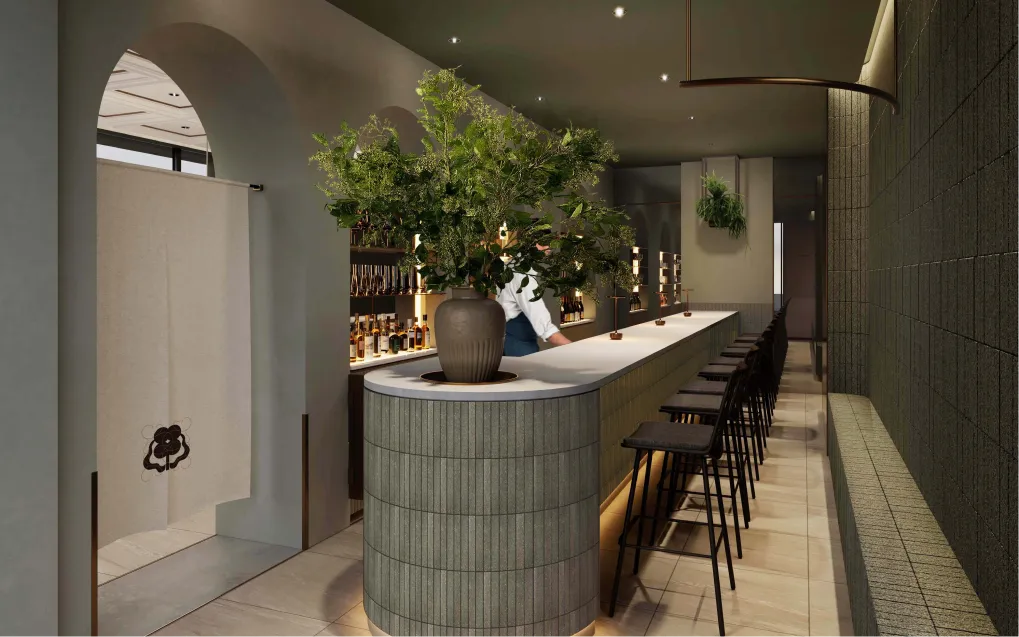 洗練されたカウンター席が広がるParfait Bar nebiの空間
